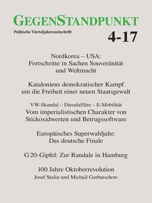 cover image of GegenStandpunkt 4-17
